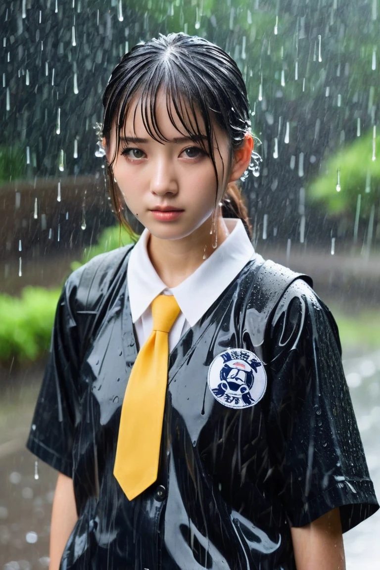 最high quality、high quality、Best image quality、8K、最High resolution、High resolution、最high quality、masterpiece、Detailed and realistic human body、Detailed and realistic skin、Realistic face in every detail、Realistic reproduction of every detail、Detailed and realistic lips、Detailed and realistic teeth、Detailed and realistic ears、Detailed and realistic hair、Detailed and realistic weapons、Realistic reproduction of every detail、Realistic fingers in every detail、(Beautiful Hands、thumb1reference4)、Realistic feet down to the last detail、Realistic breasts down to the last detail、Realistic areola down to the last detail、Realistic nipples down to the last detail、Realistic camel toe detail、((Beautiful Japanese elementary school students))、(Japanese Model)、((Beautiful Japanese Junior High School Students))、((Beautiful 12 year old girl))、(Black Hair)、(Straight hair)、(ponytail)、((whole body))、((Flat Chest))、(Slender body)、(whole body光沢肌、Fair skin)、((dark cold stormy weather))、((Pouring rain))、((heavy rain))、((In the Storm))、((School Playground))、Sailor suit、Sailor Skirt、((Pouring rainの中(A girl standing in the center of the schoolyard))、((傘もささずにPouring rainの中で嘆いている少女))、((See-through(クロップトップSailor suit、ミニSailor Skirt))、((performance(sorrow、dark、Lament、Watery eye))、((Pouring rainを浴びて(Soaked skin from head to toe))、((Rain dripping from the skin))、((Her skin is clearly visible through her uniform.))、((びしょ濡れのSailor suit(肌にピッタリとフィットしたSailor suit))、((Sailor suitから滴る雨水))