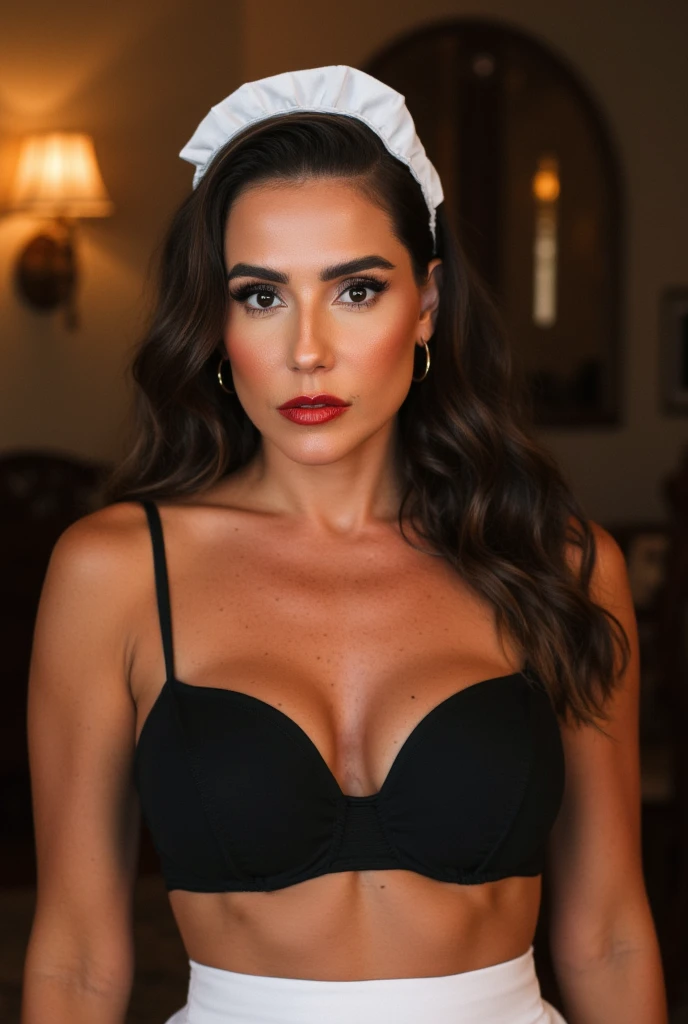 mulher loira super fofa em um tema sombrio