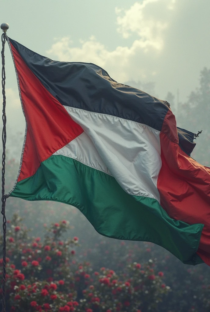 realistic,highres,reality,creative,huge filesize, <lora:PalestineFlagSdxl:1>, Palestine flag  tattoo on arm assamese gamosa pattern, ayahuasca, trending on ArtStation, intricately detailed