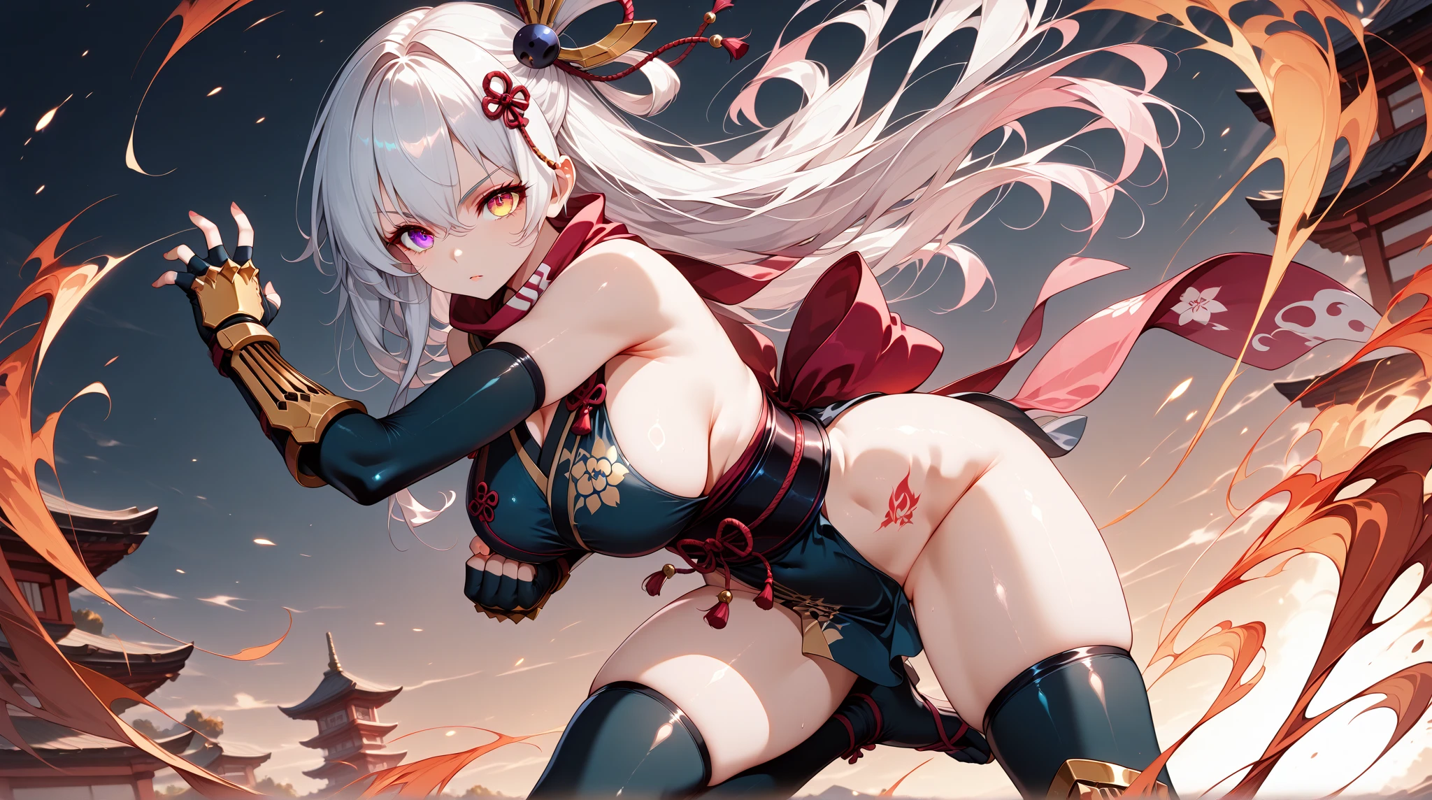 ((highly detailed)), fate grand order, kama, perfect human hands, (great breast:1.1),masterpiece, best quality, ultra-detailed, glistening shiny, glowing light, ray tracing, HDR, deph of field, (perfect face, detailed face, detailed eyes,perfect hands,perfect fingeredium boobs:1.2),8k,HD,ultra realistic face,ray tracing,perfect lighting,best quality, ultra-detailed, shiny eyes, (looking at viewer,open mouth smile:1.1), ((1girl:1.2)), (mature female:1.4),cowboy shot,thicc,streaked_hair,multicolored eyes, gradient eyes, (glowing eyes:1.5), mascara, (fashion make up), parted lips,blush,cameltoe,all fouriddle of japanese countryside,japanese bridge,over the bridge,river,cherry trees,cherry petals,dark blue sky)),((super detailed background)), dynamic poses, ((8k wallpaper)), (naked:1.5), (pussy:1.4), (pussy juice:1.4),(ass, from behind, ass focus,bent foward), (kama outfit:1.5)