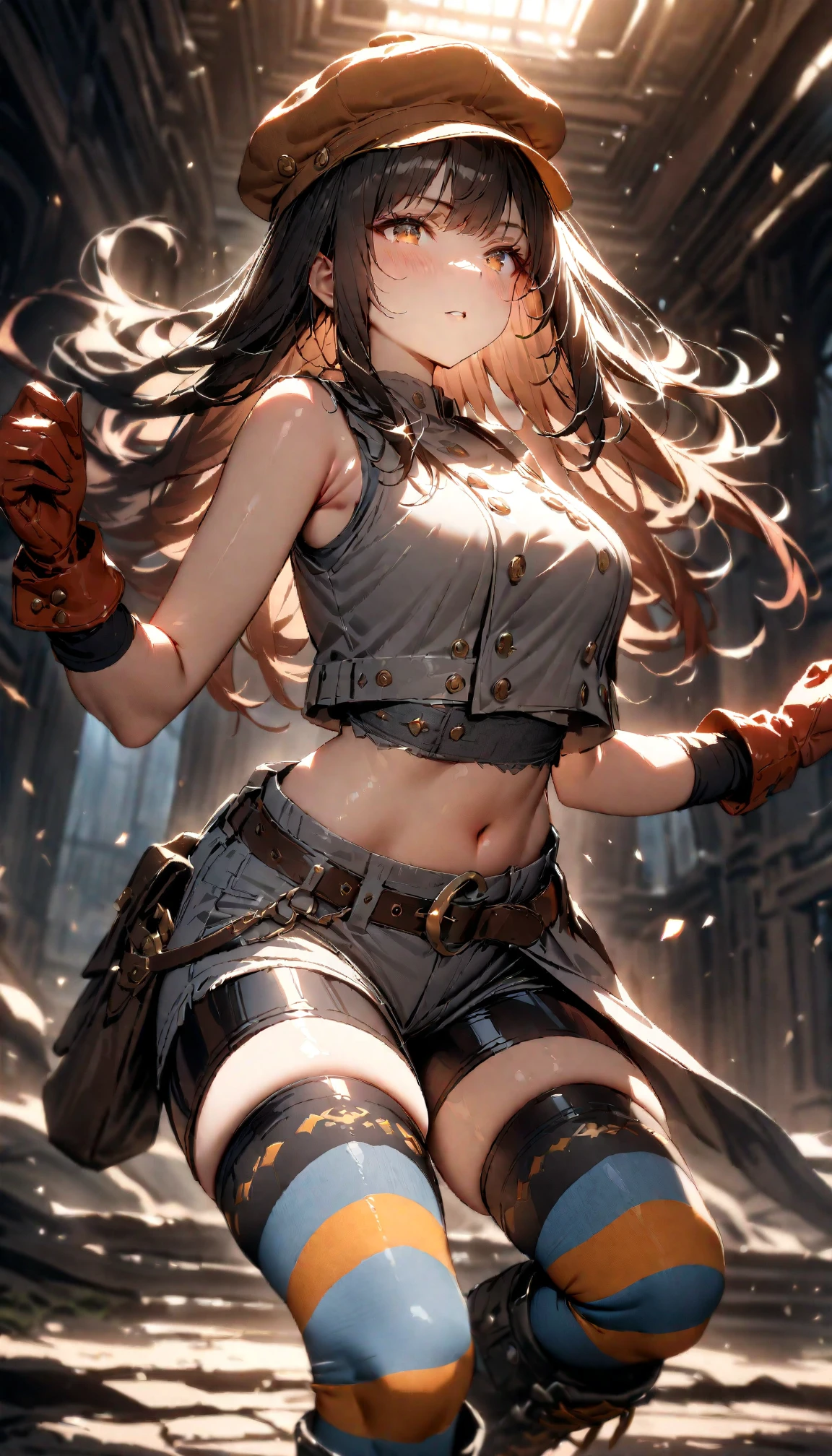 Master masterpiece, top-quality, a park、Dark hair、Multiple girls、slender、Brown-skinned、((Sticking out crotch)))、Trance、disheveled hair、Super serious face、The wind blows and the pubic hair is fully visible、Lustrous skin、Underneath、Tights with holes、perspiring、Shiny buttocks、See-through ami tights、Not wearing panties、 The nipple is visible、I can see the crack in my、Pubic hair is visible、Local parts are visible、Brown color、