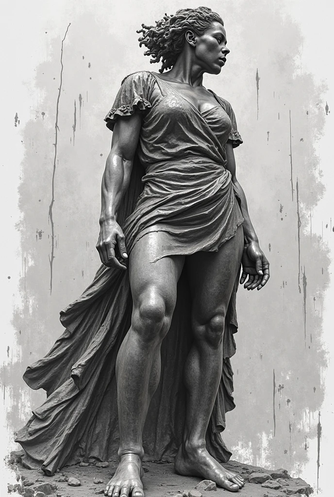 Una estatua estoica griega FUERTE. atmosfera oscura, alto contraste de luces y sombras, Professional Photography, utrarealista, Light Volumetric, Kinematic, Foto de estudio, Luz de estudio, Luz de arriba hacia abajo, UHD, 4k.