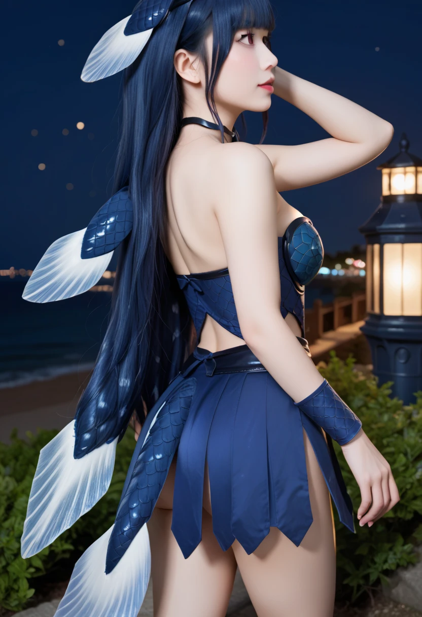 girl, Vibrant Colors, Master Piece, (Best Quality: 1.3), 8k Quality, (absurdres absolutely resolution),texture,(Extremely Detailed Illustration), (Super Fine Illustration), an Extremely Delicate and Beautiful, Ultra High Resolution, Fantasy, (super detailed), official art, production art, HDR, cute face, kawaii, (((1 girl))), (large crow wings on back:1.4), (blow kiss:1.4), light blue hair, long hair, small face, orange eyes, large breasts, hair with orange flower, (orange and black clothes, two tone one piece of frill:1.4),