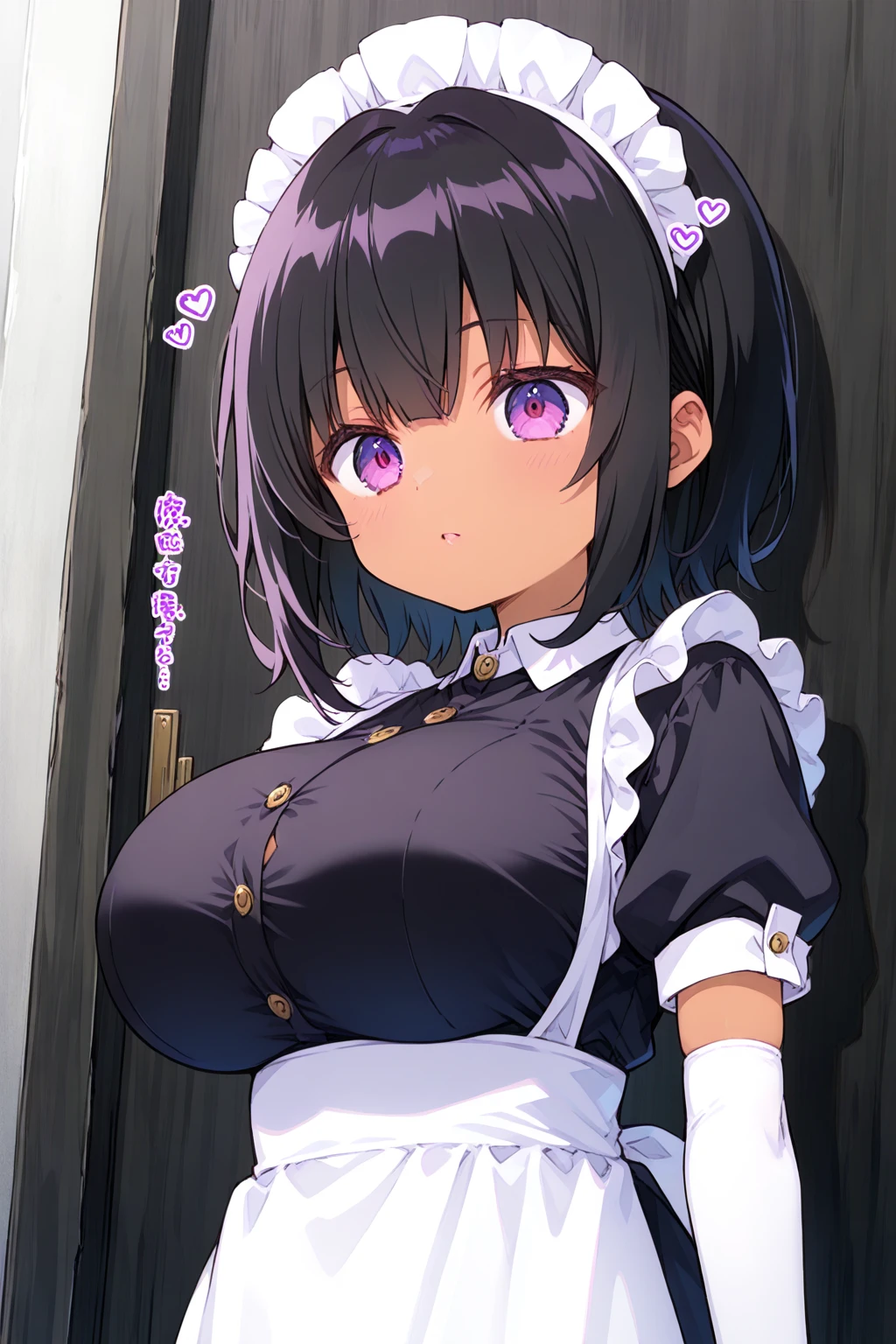 Maid with visible nipples