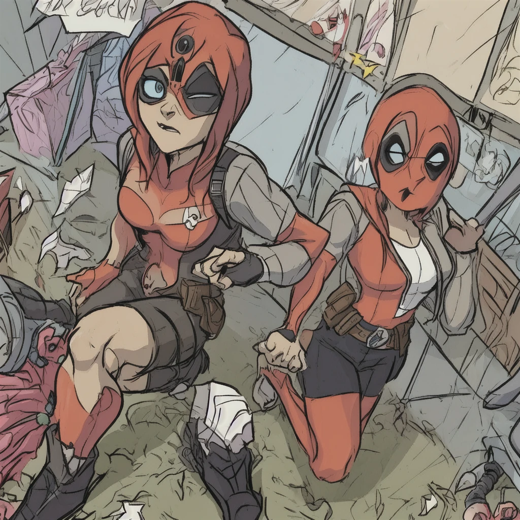 (masterpiece, best quality:1.2), <lora:goth_girl_(fhfif):1>, goth girl (fhfif), 1girl, striped, hood, pantyhose, striped pantyhose, solo, orange hair, breasts, white belt, skirt, hoodie, large breasts, hood up, short hair, multicolored hair, two-tone hair, black eyes, makeup, choker, explosion, mecha, robot, pilot suit, sitting, looking to the side