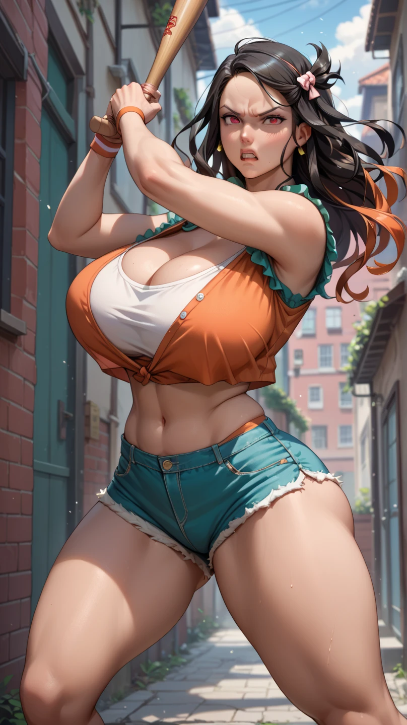 Crowd in the background,masterpiece,Highest quality,High resolution,Anatomically correct,Swimwear,Sweat,barefoot,Glowing Skin,Ahegao,Forehead,Long Bob,ID card,vibrator,