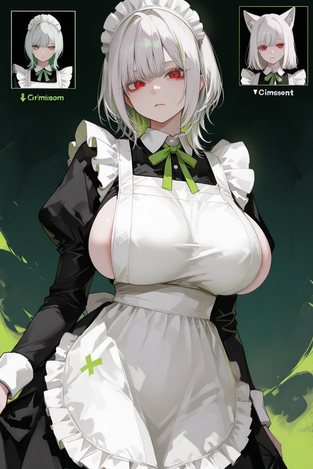 (Surreal), (Illustration), (High resolution), (in 8K), (Extreme Detail), (Best Illustration), (beautiful detail), (Best Quality), (masuter piece), (Wallpaper), ( Detailed face)、poneyTai、an eye patch、Black shirt、pant suit、neck tie、deacon、Wear less revealing clothing、full body Esbian、Realistic fantasy rendering, Realistic anime girl rendering, Full body portrait, (Big Breast: 1.4)  popular in CGSTATION, wlop. 4K、highlight in eyes、Night background