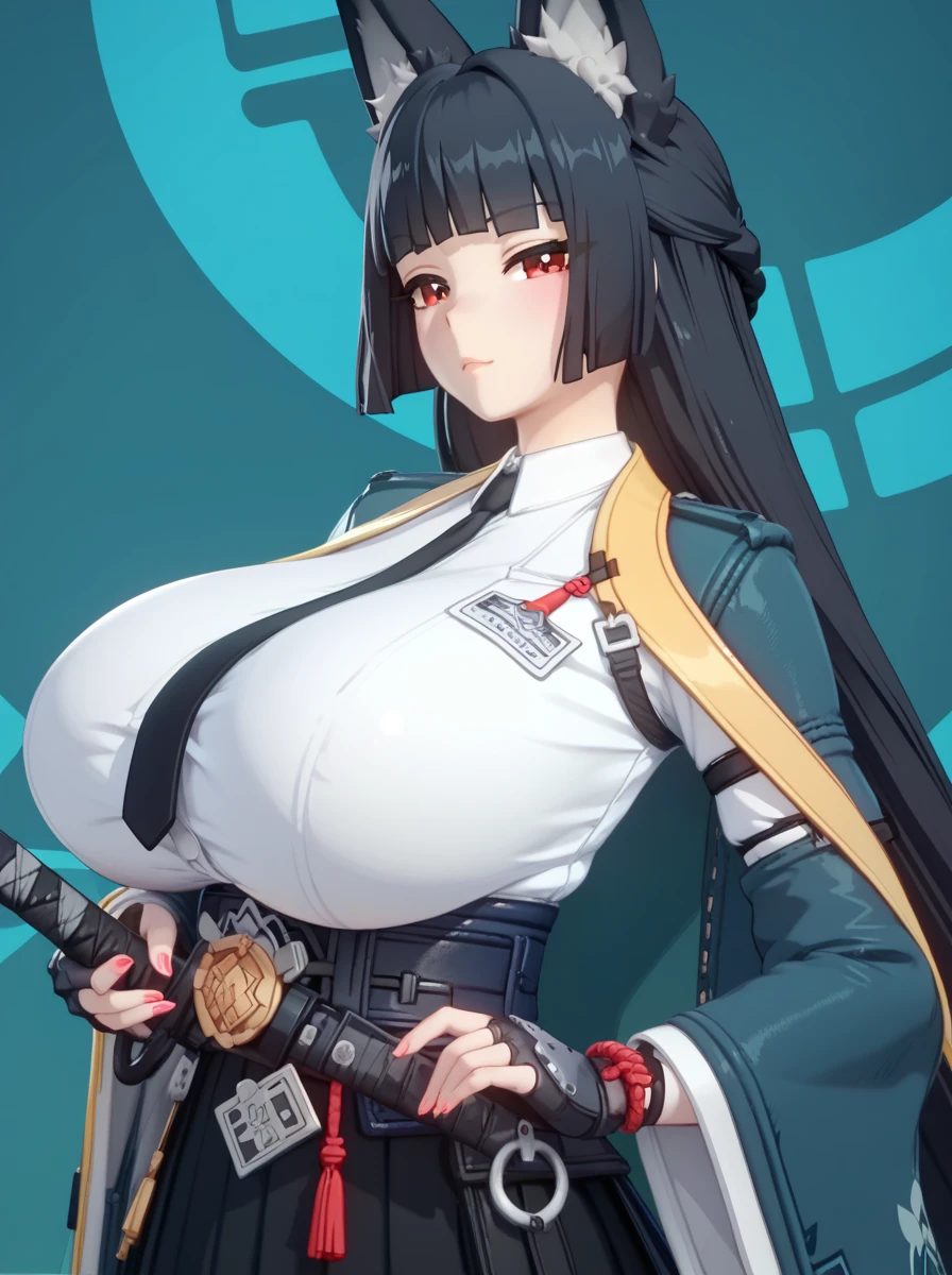 (NSFW: 1.5), crazy_eyes, (Masterpiece, Precision, Premium Quality: 3.2), Alone, One Girl, Black Hair, Ponytail, (Track Jacket), Red Eyeshadow Red Eyeliner: 1.2, Black Wings Extending From the Waist, Looking at the Camera, Huge Breasts: 2.3, See-Through, Long Breasts: 1.4, Expressionless, Angel Halo, Surrounded by Sweets