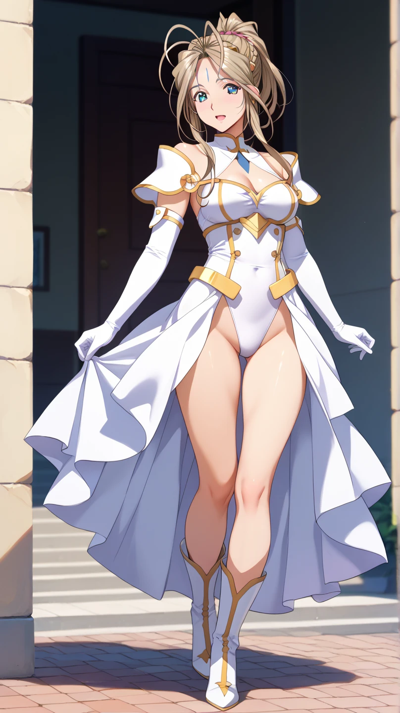 Full body painting、White leotard、White bunny suit、White bunny costume、Brown Hair, hair accessory, Split, shoulder, clavicle, White long elbow gloves, White gloves, white collar, Strapless, Head flower,bouquet,Veil, bridal Veil, Beautiful woman, perfectionなボディ, perfection, On a tree in the park, Wedding decorations, A gentle smile, reality, masterpiece, Textured skin, Super detailed, Attention to detail, high quality, 最high quality, 1080p, 16k、