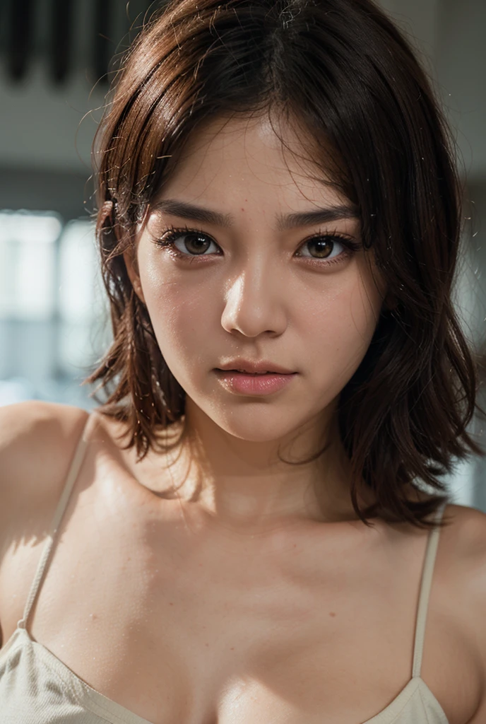 Photorealistic beautiful female teacherとおじさん、15 years old、expensive、amazingly beautiful、beautiful nude body、(highest quality、8K、32K、masterpiece、nffsw:1.3)、ultra high resolution,(Photoreal:1.4),RAW photo, detailed face,,beautiful hair, ((Doctor Style)), ,very short hair 、nipple、 natural makeup,, small perfect breasts, wet hair、sweating after bathing、detailed background, Depth of written boundary, beautiful shadow gradation、thin limbs、thin thighs、(whole body)、(rub your chest)、During a boxing match、no pubic hair、((nude))、puddle on the floor、body drenched in sweat、(boxing gloves)、(boxing ring)、Lying on the floor、spread your legs、many spectators in the background、Men rubbing my chest