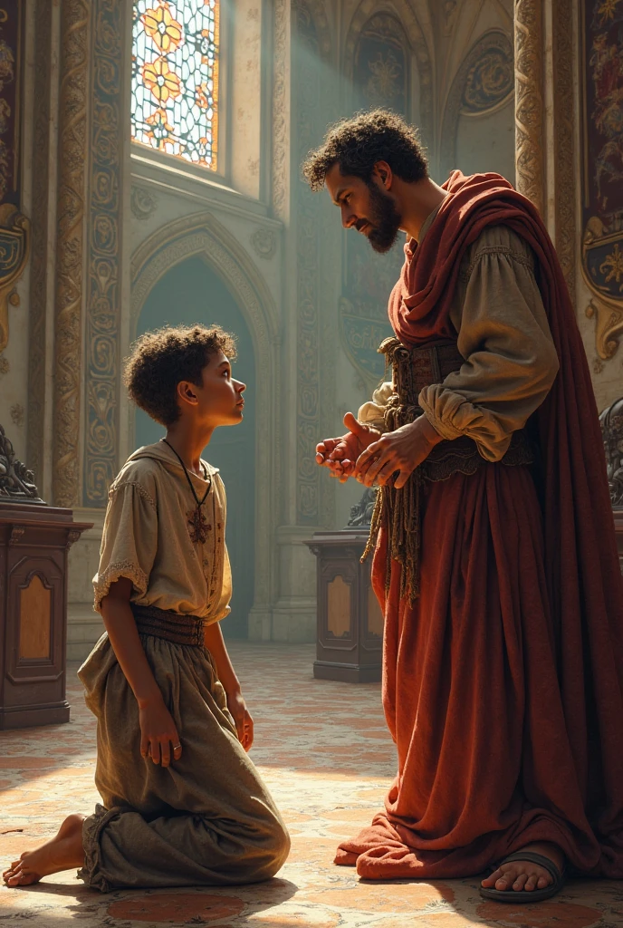 Daniel talking to the king biblical illustration for children