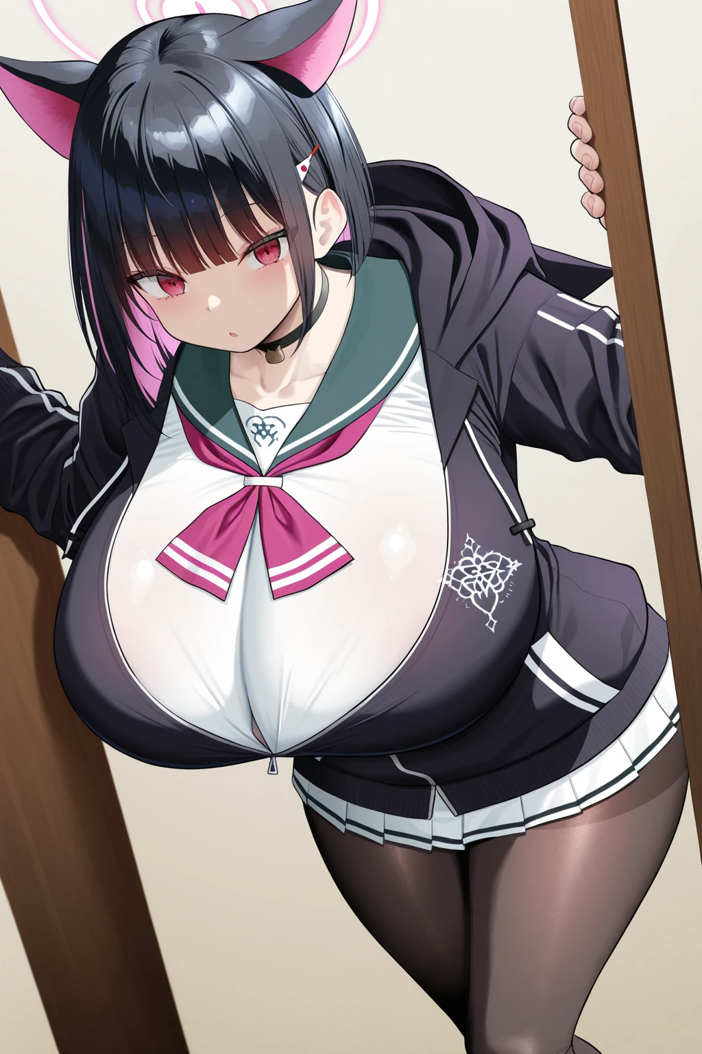 ((Upper body close-up))、(Big Breasts,Cleavage:1.85),Anna Yamada,gigantic breasts,Embarrassed face、(Micro Bikini:1.5)、(Crouching)、(On the way to school)、Outdoor、(Wearing a collar:1.5)、Earrings、Earrings、bracelet,(Delicate facial features:1.5)、(masterpiece, Highest quality, High resolution, Super detailed, 8K, 4K),(Making a peace sign:1.5),ponytail,(Beautiful Face:1.5),navel piercing,(Peeing:1.5),Highest quality, (Volupture:1.5)、(Spread your legs:1.5)、Perfect hands、Steam is coming out of the body、Perfect pussy、Puddle、Perfect Fingers,(nsfw)、Erect nipples