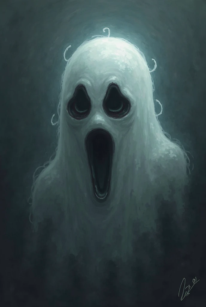 a black and white drawing of a ghost, ([Style of Leonid Afremov|Style of Junji Ito]:1.6), chalkboard, dark glowing rain, pastel artwork, tears running down, blackboard, dripping, alone, blob, floral background,