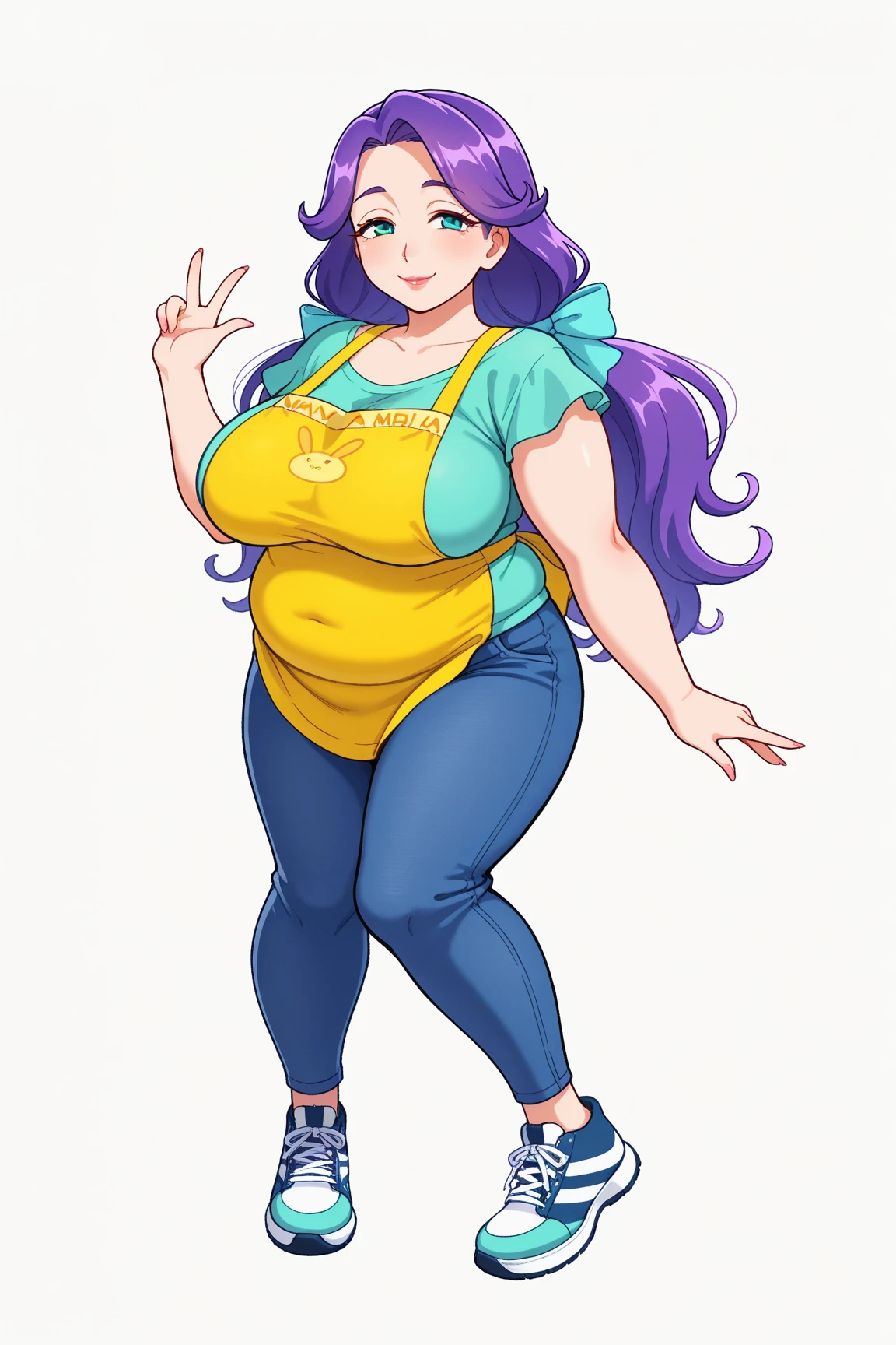 a girl overweight sexy big breast beautiful tenderness long soft wavy purple hair her light blue eye bright pink lip dresses Playboy Black rabbit curve sexy socks long net Black big thigh sexy long black heels in love relationship husband