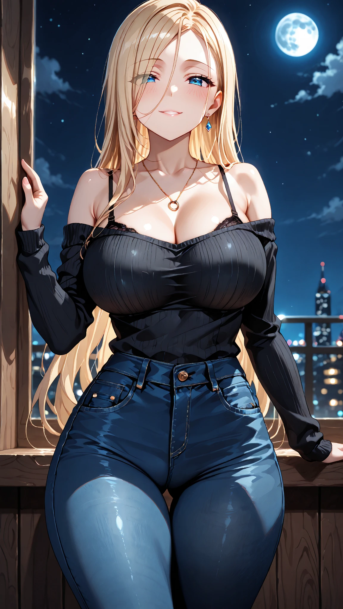((Currently, a cute and beautiful woman is changing her underwear)), ((22-year-old beauty)), ((embarrassed smile)), ((luscious long hair)), ((voluptuous bust)), ((Shapely hips)), ((Toned legs)), ((Mini skirt)), ((Gradient eyes)), ((Background is a night view of the city)), Attractive make-up, Single view , NFFSW, UHD, Retina, Masterpiece, Accurate, Anatomical, Scientifically Correct, Textured Skin, Super Detail, High Detail, High Quality, Award Winning, Top Quality, High Resolution, 1080P, HD, 4K, 8k , 16k
