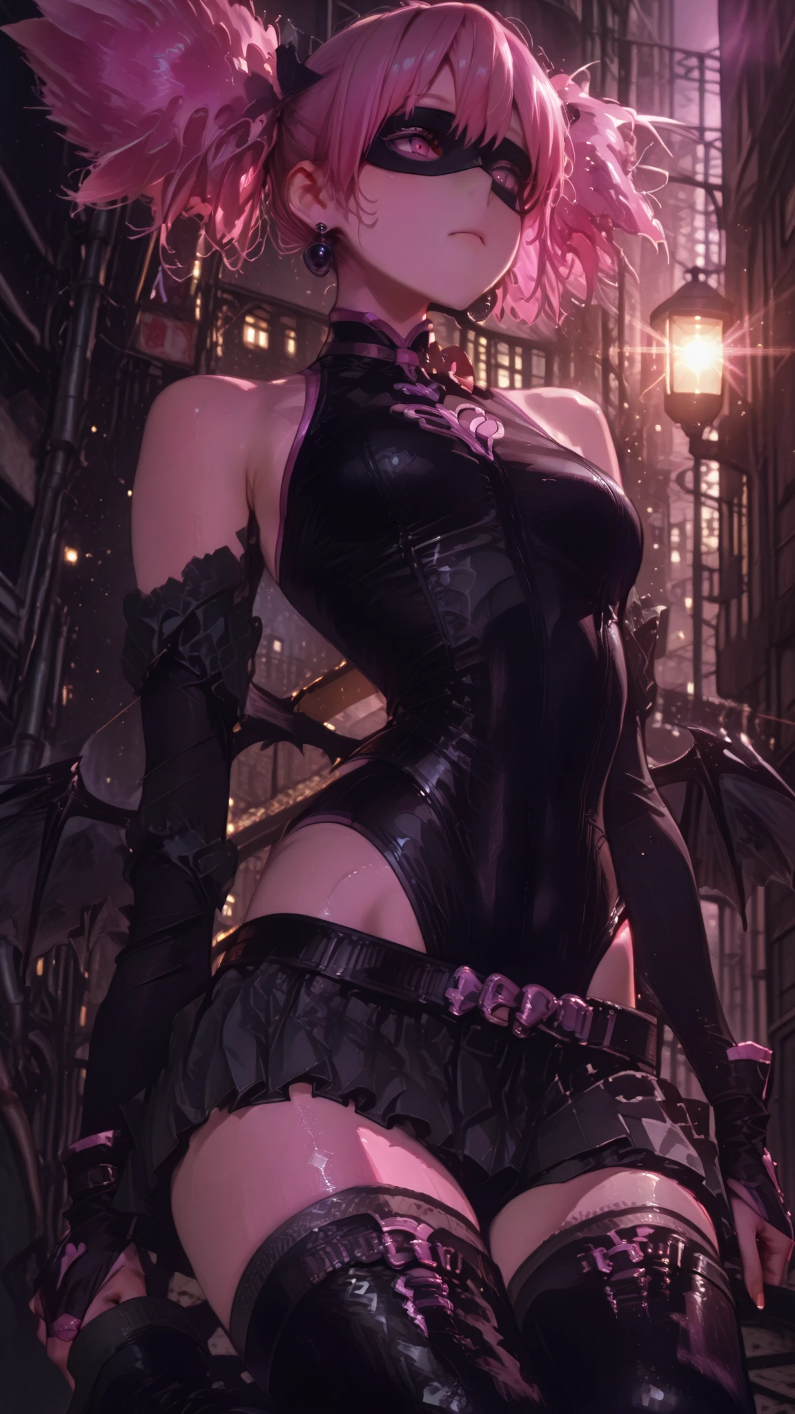 ((best quality, masterpiece, 4k, 8k, high res)), ((furry; Anthro Wolf)), brunette, dynamic pose, ferocious, fangs, full body, female werewolf, sexy, vibrant colors, (edgy punk hairstyle), knight armor, well-toned abs, Victorian dress, goth corset,