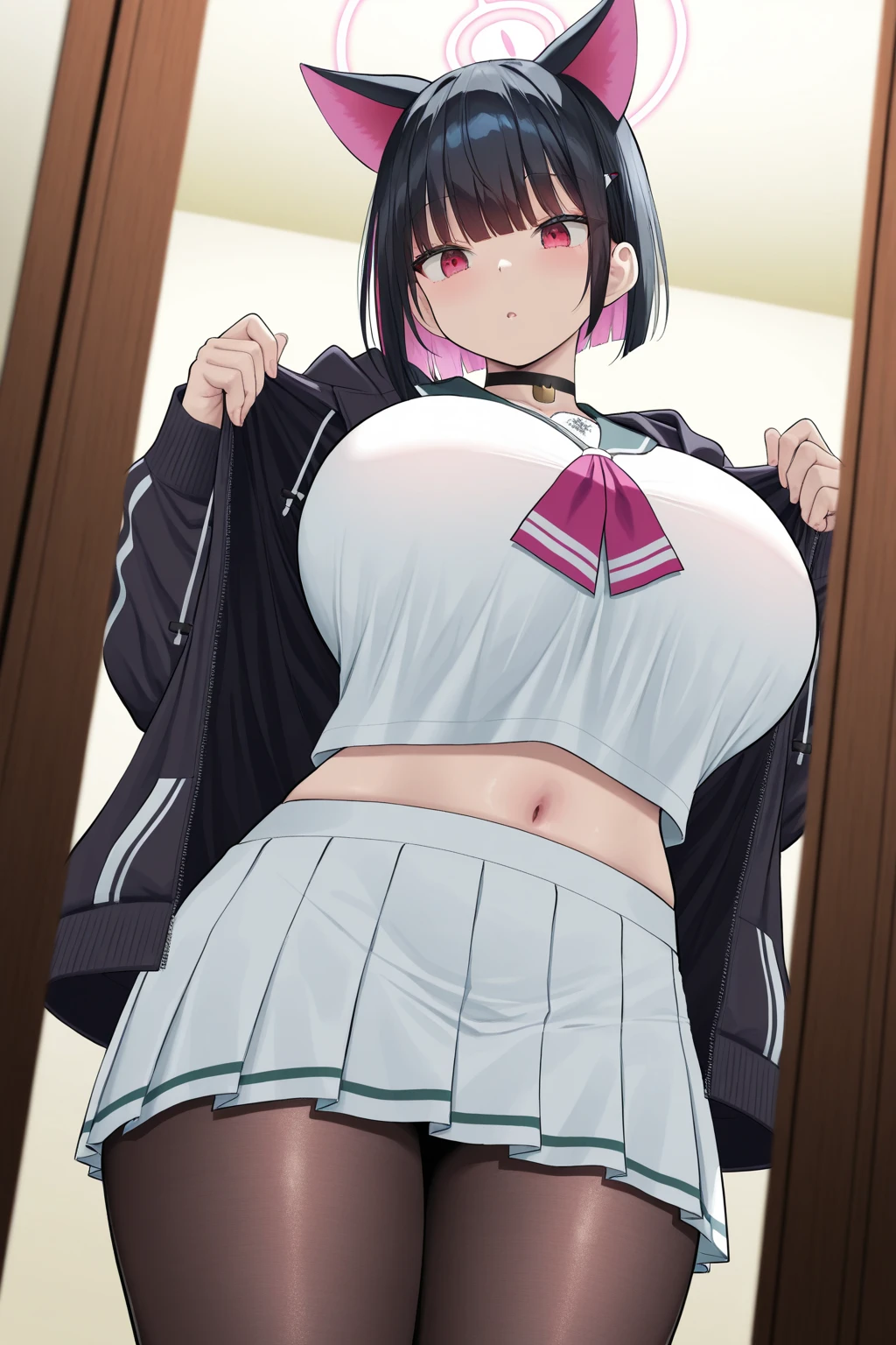 (Perfect Woman),highest quality,(8KP○rtrait),(Official Art)、(Br○wsing Cauti○n)、((Chubby))、Because it&#39;s embarrassing、One Girl,(((Thick thighs)))、Place your hands behind your head、B○th armpits、(((:○、surprised、blush))),(Sweat),((((Big Breasts))))、(Big Ass)、(Brown Hair、Short Hair),((((T○rn cl○thes))))、(((Sw○llen nipples、Sleeveless sweater)))、(White panties、Yell○w mini skirt)、Black knee s○cks、(Underarm)、(on the road、Behind the building、Sit leaning against a wall)、night、Are standing