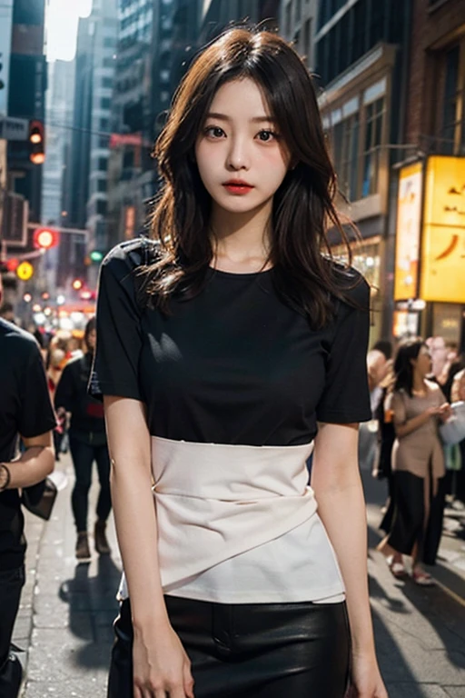 From the side From the side, Hip Up,((Adiline)), Sideways pose, Random Pause, night中に,  (とても繊細でbeautiful作品です), (masterpiece), 1 Girl, Casual wear, Very detailed, Ponytail Distortion, Charmな表情, beautiful clear eyes, Blue Eyes, Delicate pearl necklace, Delicate earrings, Simple blur background, Extreme Detail, beautiful, Charm, Ultra-fine painting, Delicate face, Delicate figures, Thin clavicle, Nice lips, Softback, Mix 4,(8K, RAW Photos, Highest quality, masterpiece:1.2), (Realistic, Realistic:1.37),1 Girl,cute,Cityscape, night, rain, Wet, Professional Lighting, Photon Mapping, Radio City, Physically Based Rendering, Above the waist,