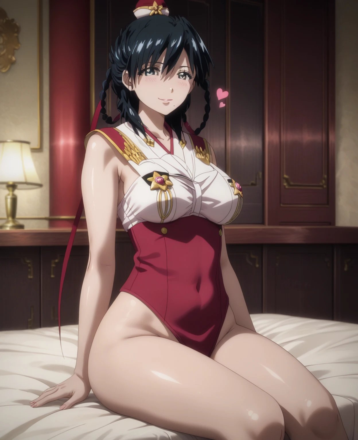 Nico Robin, Slicked back hair, Large Breasts, mature Take off your clothes Showing off your bra White high heels Exposing shoulders Exposing breasts Long legs Angle from above Stand up and turn around Spread your legs Champagne glass in one hand Hotel Bedroom blush stare
