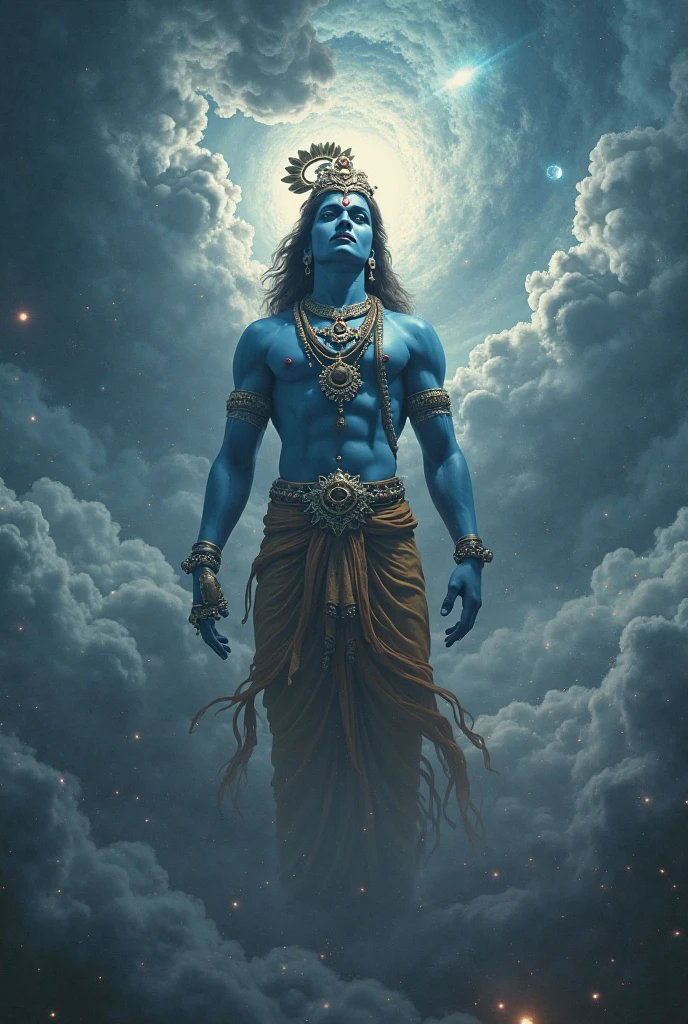 Krishna stand on galaxy