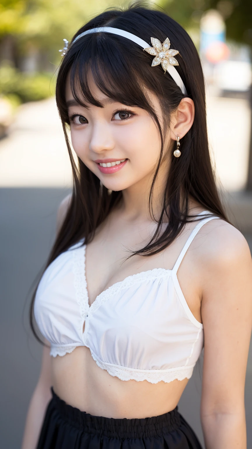 (8k、RAW photo、highest quality、masterpiece:1.5)、(realistic、Photoreal:1.5)、super detailed、超A high resolution、cinematic lighting、Wearing a red dress、(((playing the recorder、yellow background、(((Japanese 12 year old cute girl)))、A headwind is blowing、、cute smile、dynamic angle、dynamic lighting、big breasts、cleavage、full body shot、black hair、Nogizaka46、idol face、big breasts、running、carrying a red school bag、My hair is messed up by the wind、have a recorder、twin tails