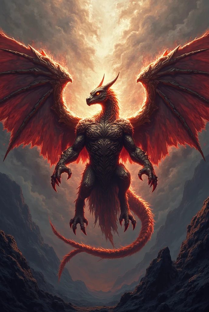 a logo with a dragon in a coat with white rays around it, written phimosis dragons