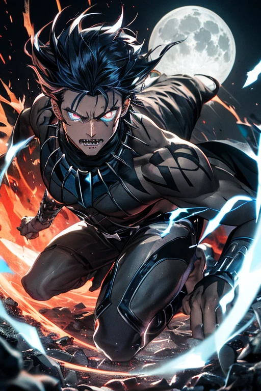 《the original god》Arataki Kazuto , male people， chest muscle， Sexy , Venom symbiote for your body, Black mucus of the body , into venom, venomize，Black bodysuit，（Cloak），Red cape，Abs，（Adult male）（（Venom possession，venom symbiote）），over-Tortoise Man，Battle damage，((Masterpiece)), ((Best quality)), Ultra detailed,((illustration)), Dynamic Angle, Detailed light, (Delicate eyes), Floating, 1boy, Male focus, Head, Clothing, Yellow eyes, necklace, tattoo, (Forehead:0.8), (ahoge:0.8), jewelry, brunette color hair,apathy，Ray， chest muscle， Sexy , Venom symbiote for your body, Black mucus of the body , （into venom）, Venom，frontage，Bust photo，White tight-fitting top，spiderman outfit，style of anime4 K， 4K anime wallpaper， Badass anime 8 K， 4 k comic wallpaper， young anime man， Anime boys， Anime wallpapers 4 k， Anime wallpaper 4K， High quality anime art style， Anime moe art style， Anime art wallpaper 8 K， Anime art wallpaper 4 K， RGB lighting，