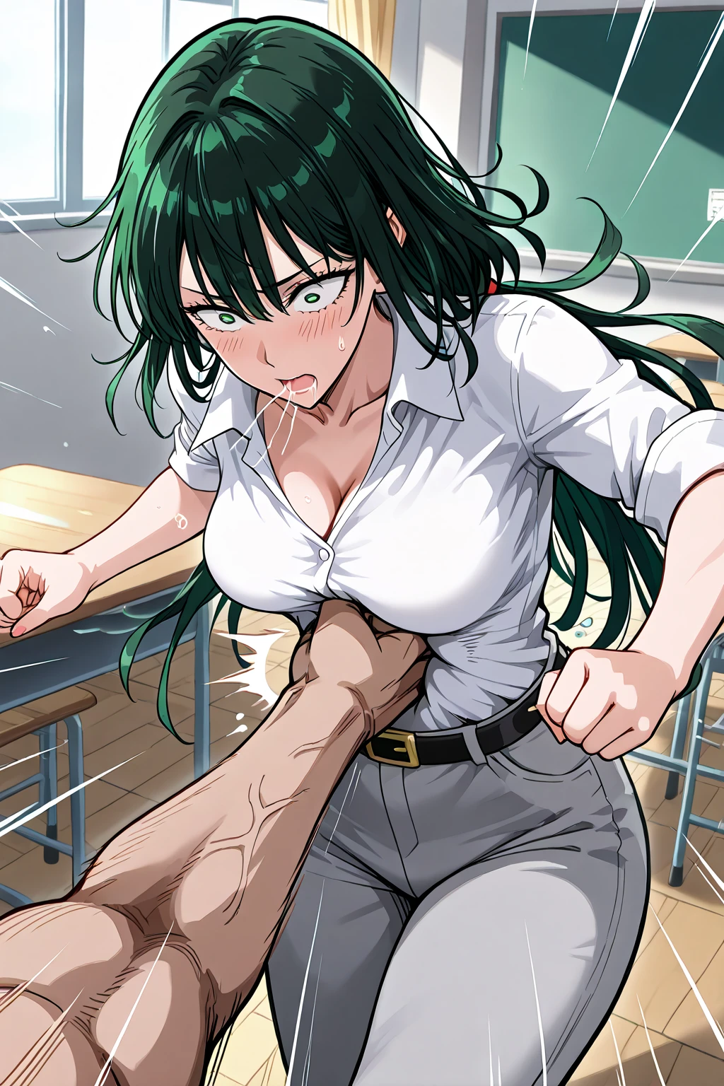 Tsuyu asui being penetrated on a chair