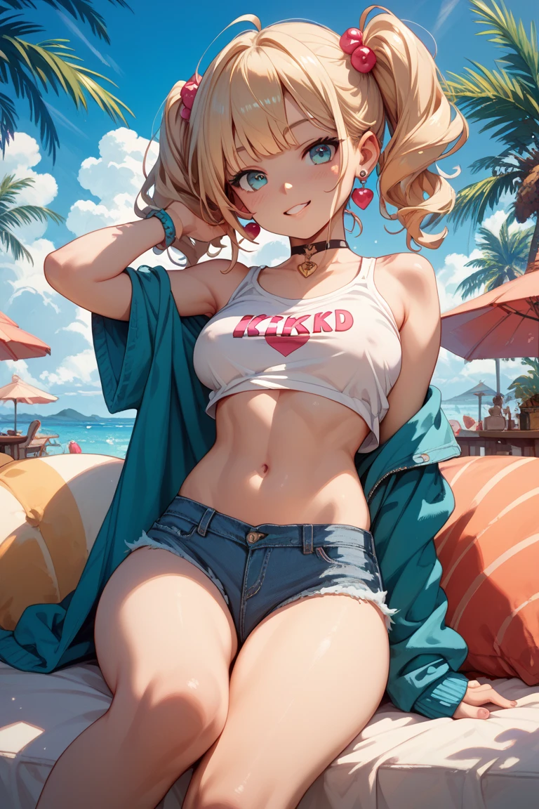 (masterpiece, best quality, detailed), 1girl, solo, looking at viewer, isekaiharley, twintails, multicolored hair, blonde hair, blue hair, pink hair,
sportswear, sports bra, sweat, tight clothes, leggings, outdoors, house, rural, village, scenery, path, river, bridge, sitting on bench, on bench, bench, sitting, full body, parted lips, heavy breathing, blush"
"cross pasties, <lora:crossPastiesClothesLiftV1:0.9>, black panties, <lora:FittingRoom:0.6>, fitting room, curtains, kneeling, hand on own chest, excited, naughty face, smile, blush