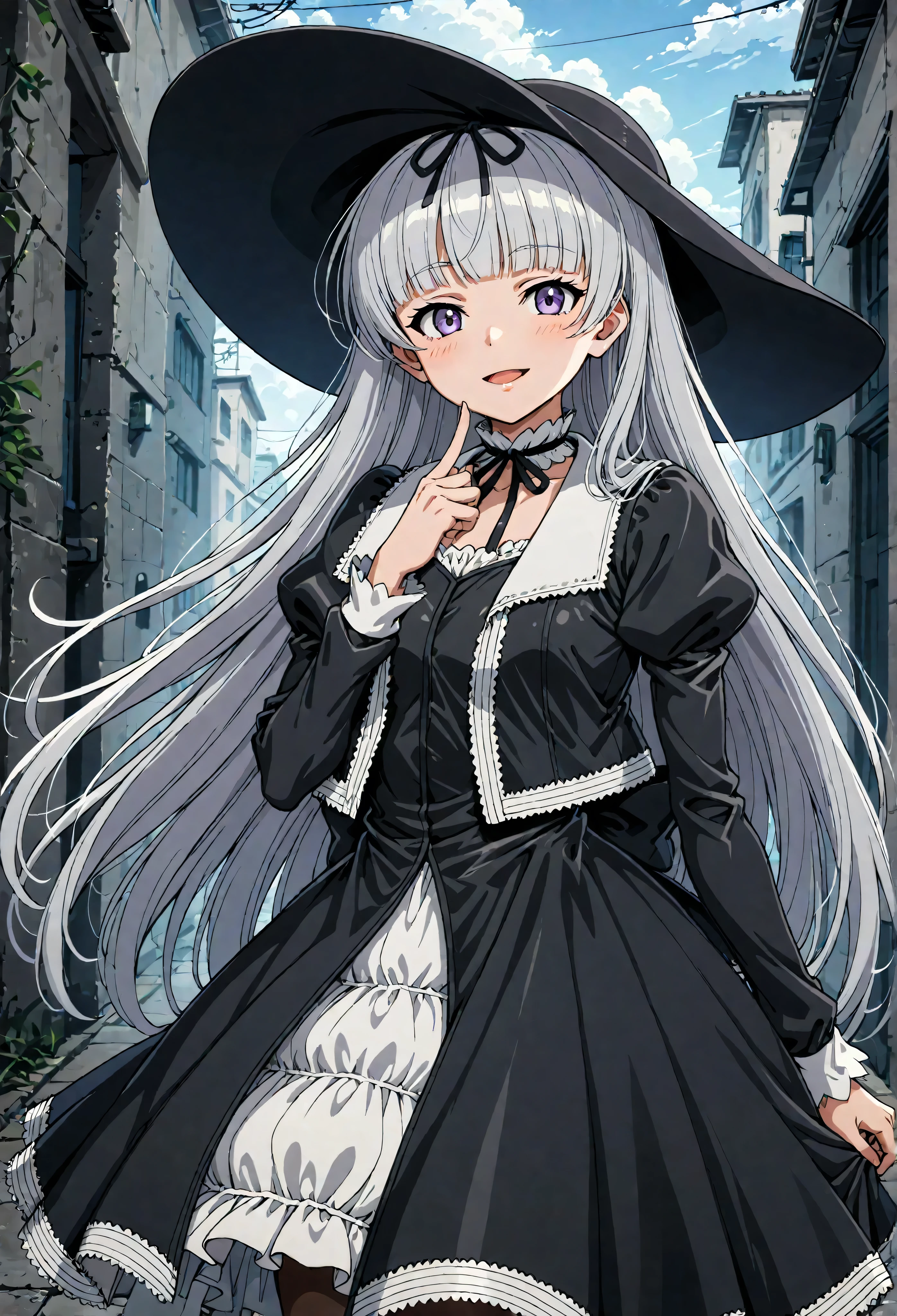 Gretel (black lagoon), Gothic Fashion,black hat,, Best Quality, HD ,masterpiece, High Resolution,,