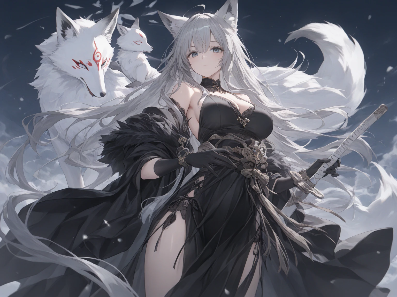 Wild and lonely wolf 