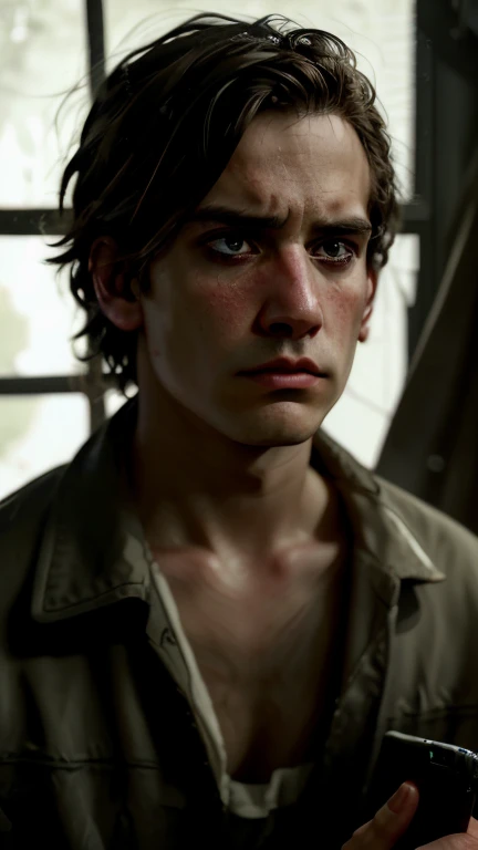 fine art portrait photography of a 20 year old  male  Zombie , in the style of a historical film,  detailed ship, masterpiece, best quality, photorealistic, soft lighting, subsurface scattering, surreal, gritty, atmospheric, cinematic,<lora:epi_noiseoffset2:0.6>, 8K, UHD, <lora:LowRA:0.1> ,<lora:more_details:0.15>