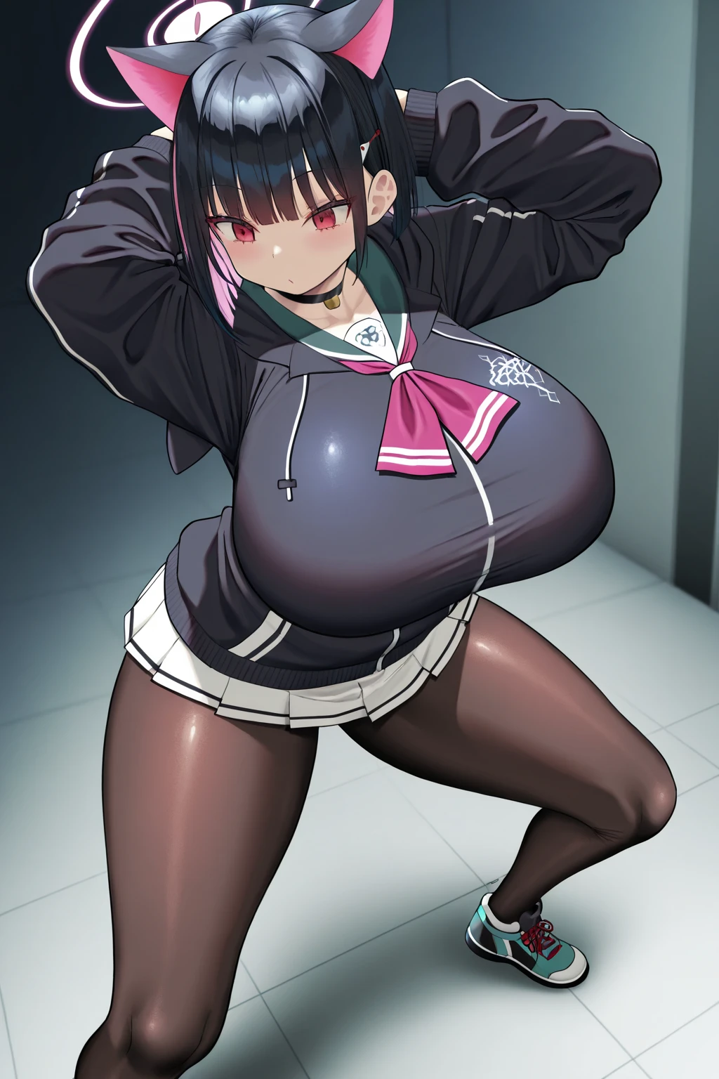 ((Correct ???????)),Highest quality, High resolution, (Beautiful legs),(Beautiful legs),Intense masturbation, blush, Embarrassing, smile,The whole body is sweating,Big Breasts,Ahegao,(Knee-high socks),((Spread your legs wide、Open both knees)),
