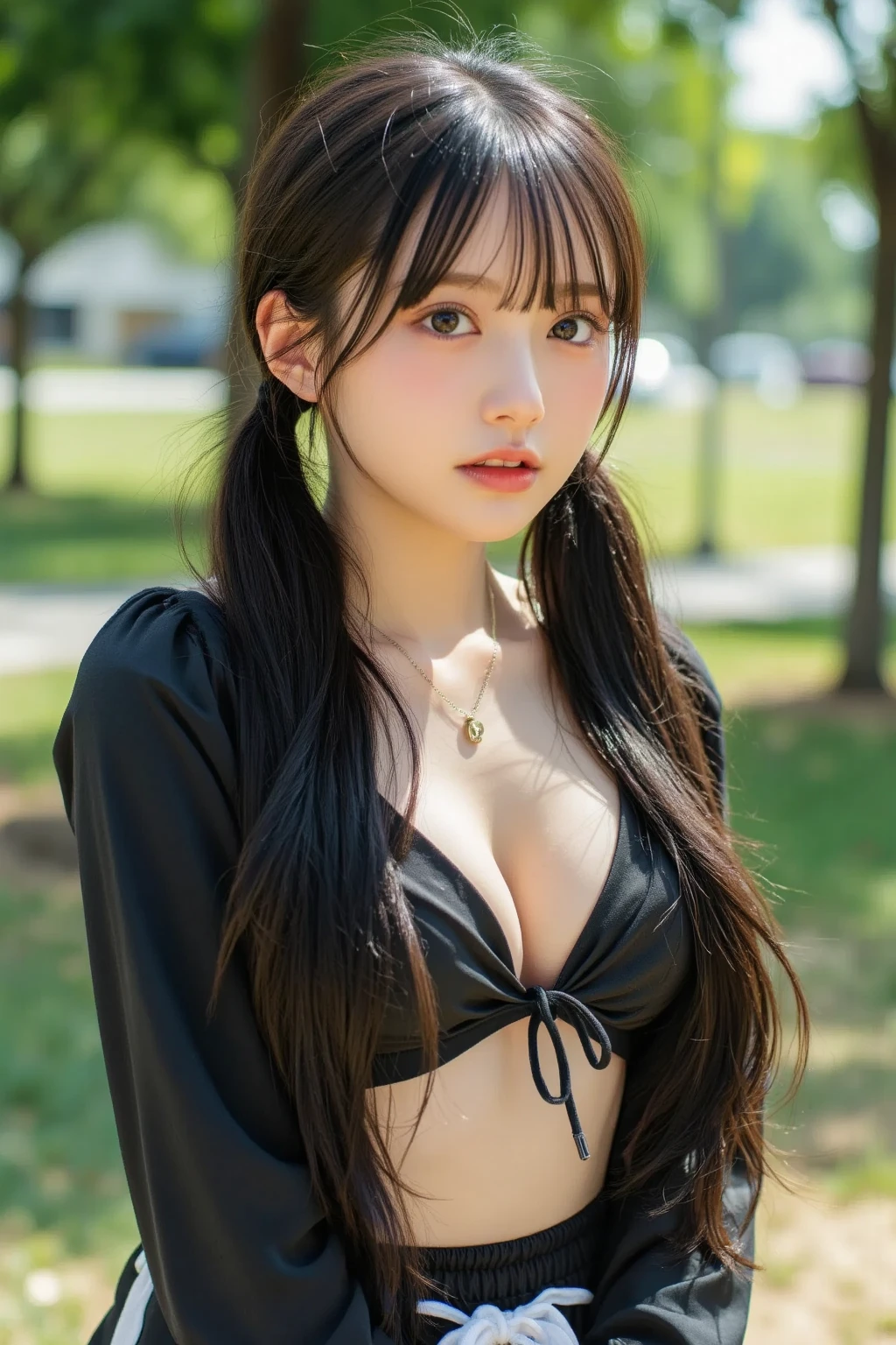 8K,Caucasian girl、Background Blur、super high quality、sunlight、Fair-skinned beautiful girl、、Young Breasts、Small breasts、Confused expression、Clear contours、Adult atmosphere、high resolution skin、Fair and beautiful thighs、Young face、Innocent face、Hair tied up with hair accessories、Well-formed face、、Open your mouth、Wet lips、Hold the penis in your hand and lick it with your tongue out、Off-the-shoulder shirt、slouch、Cloudy semen is poured on、Male genitalia pierced in the groin