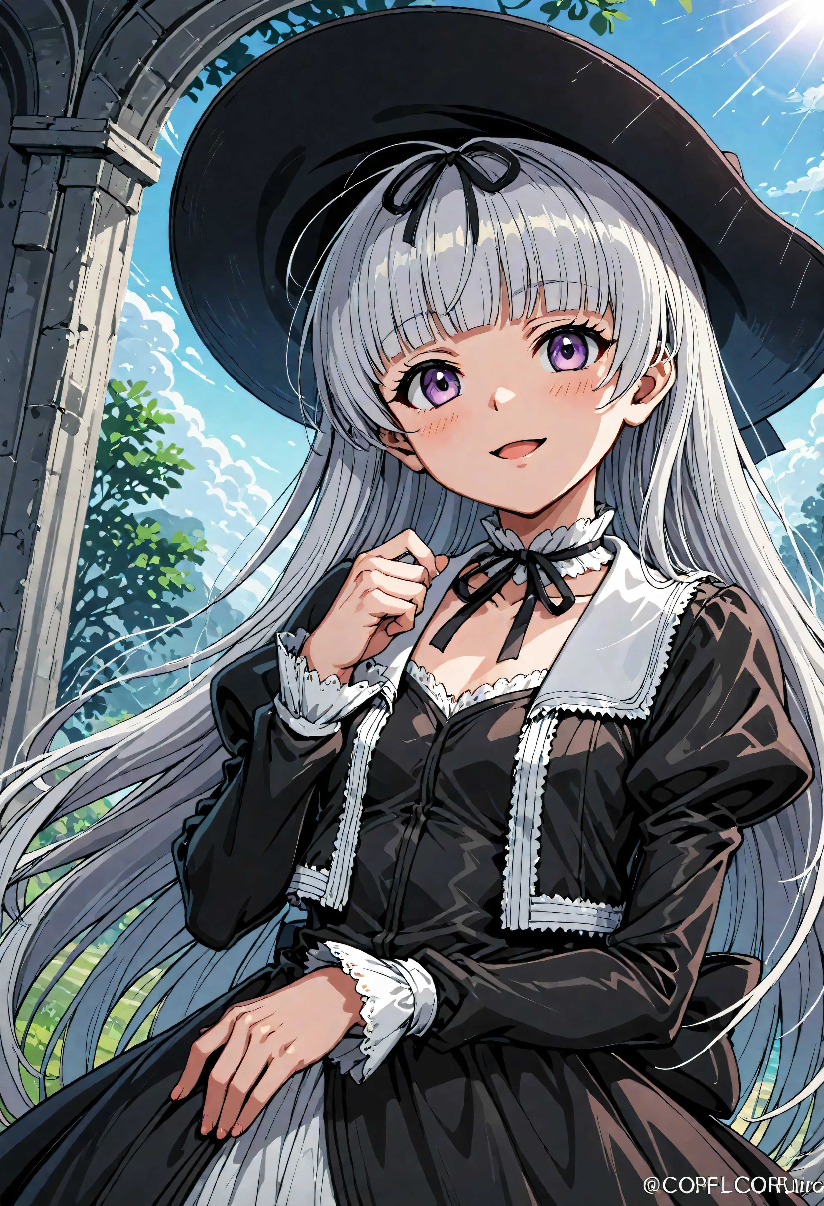 Gretel (black lagoon), gothic fashion,black hat,, Best Quality, HD ,masterpiece, High Resolution,,