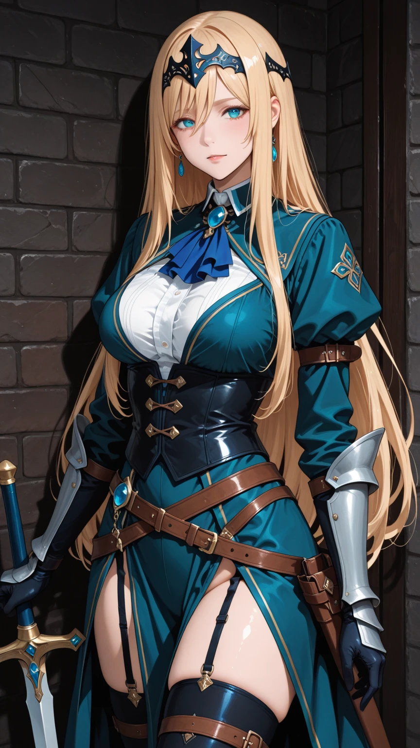 Relena peace craft, masterpiece, best quality, detailed face, detailed eyes, high-gloss, large_breasts, standing, Relena military uniform, bra