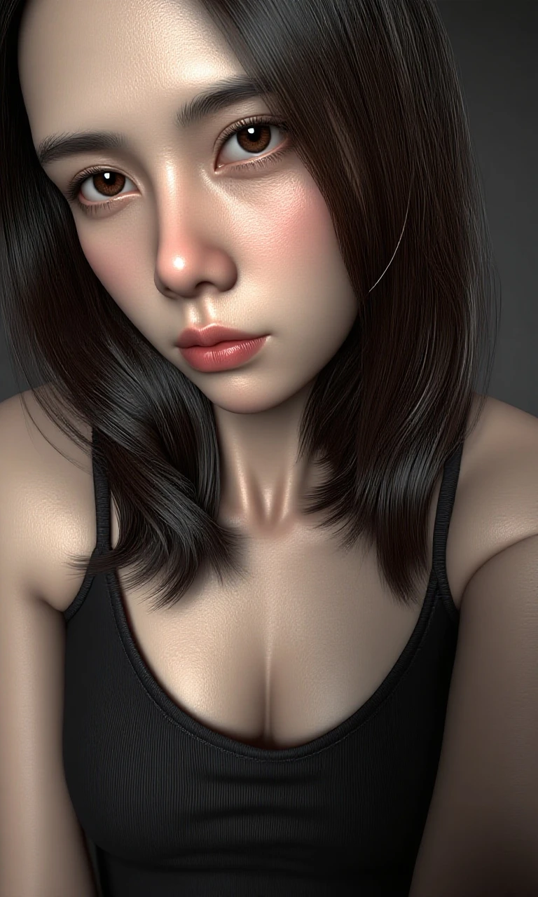 White woman, straight black and large hair, hyper detailed, ultra sharp, 8k, (insanely detailed:1.5), 20 megapixels, Canon eos r3 camera