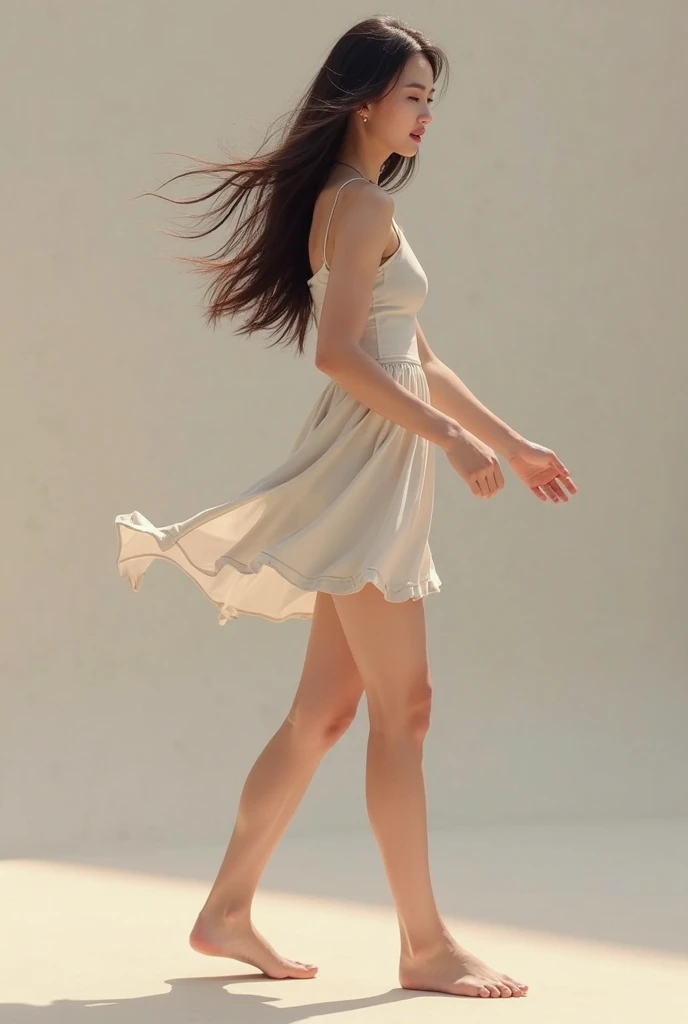 (masterpiece, highest quality:1.4), Award-winning portraits, 8k, 85mm, alone, Beautiful Face, Delicate girl, (Cheerleader、On the grass), Sophisticated, cute, 15 years old, RAW Photos, Confused, High resolution, Sharp focus, Background Blur、(((flat 、thin and delicate body、Childish atmosphere)))、Glossy short bob、Mole on the left cheek、 Dark blue eyes、the skirt is swaying in the wind、Hair swaying in the wind、sexy、flexible legs、naked、Angle shot from the ground