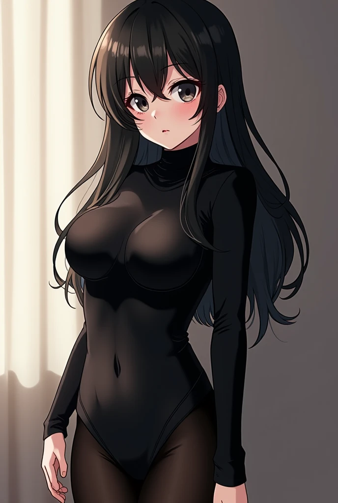 {{beautiful}}, amazing, (best quality:1.5), (masterpiece:1.5), extremely delicate and beautiful, intricate details, finely detailed, extremely detailed, beautifully detailed, ultra-detailed, (hyperdetailed:1.5), high resolution, (illustration), watercolor pencil, Clear line drawing, (ufotable style:1.1), (ufotable screen cap:1.1), anime coloring, anime screencap, (latest picture), backlighting, dynamic angle, glow, depth of field, {{body satisfaction}}, (body with a good balance of style:1.5), (slender figure:1.5), perfect body, perfect hands, perfect feet, (two arms:1.2), (two legs:1.2), (five fingers each:1.2), (perfect joint:1.2), perfect joint movement, beautiful detailed eyes, (detailed eyes:1.5), finely detailed eyes, perfect anatomy, full dissection, perfect composition, correct limbs, balance and coordination in all things, realistic:0.5, precise fingers and hands, (finely drawn hair:1.5), {{cool girl}}, (black hair:1.3), (semi-long hair:1.3), (straight hair:1.3), bangs, (cyan eyes:1.3), (medium breasts:1.3), (small-sized buttocks:1.3), {{long-sleeved sweater}}, (long-sleeved sweater:1.5), (taking out a hem:1.2), (black pantyhose:1.5),