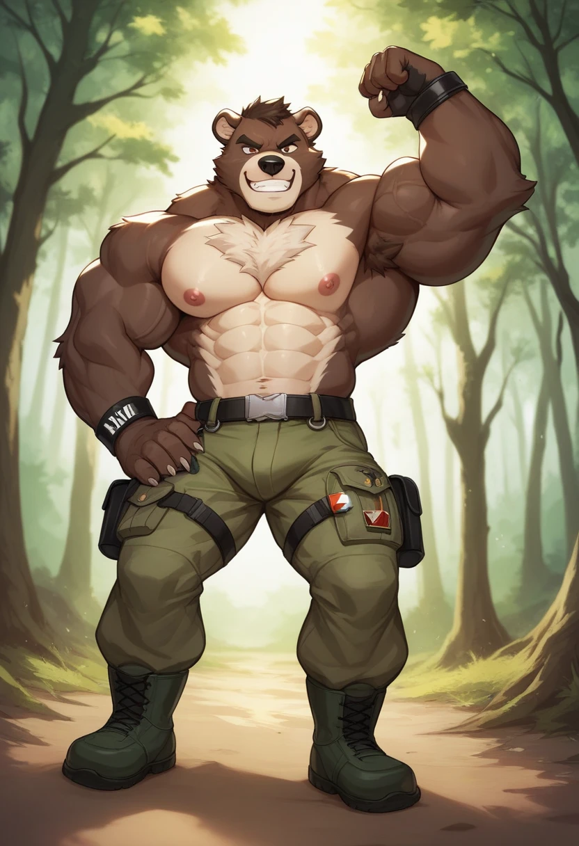 anthro, bear:2.4, seated, chubby, (2 males inviting the hand to viewer:1.8, looking to viewer, malicious look:1.5, teeth, wearing ghillie suit with hood in a forest:1.2), ((dynamic pose)), strongman:1.7, (pair of males:2.8), male, flacid ?????:1.7, foreskin, saggy balls, super detailed, best art, 8k, vibrant, (by snowskau), by taran fiddler:1.8, by RedRusker:1.8, art stile, 3D, halfbody:1.2), masterpiece, best quality, half body:1.8, halfbody:1.8, low angle shot:1.3,