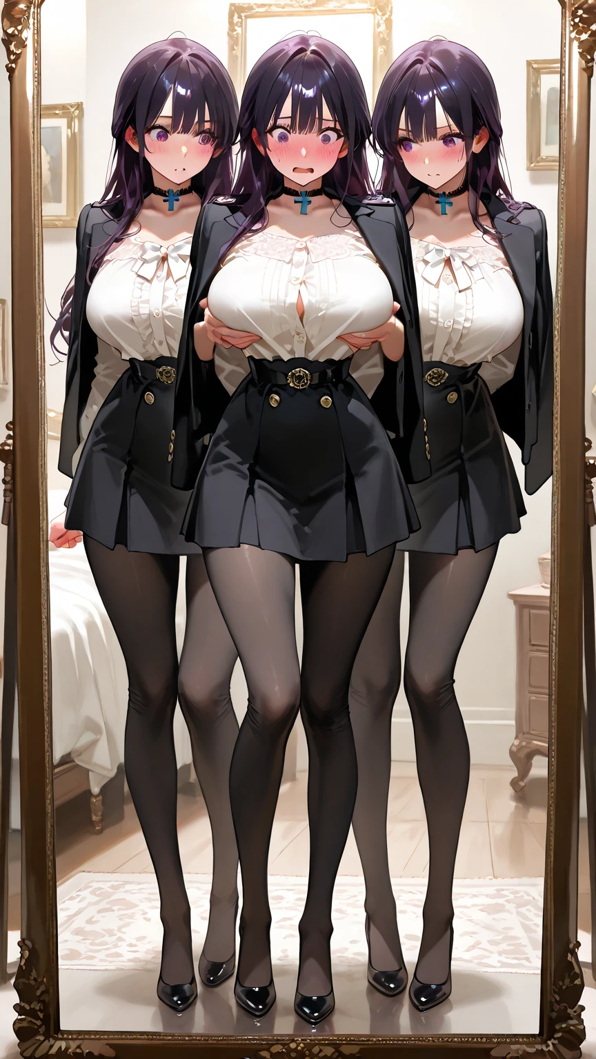 Four maids,White ass pantyhose,White stockings,Thick white pantyhose,Thick white dancing socks,no shoes,huge tit,Cocked buttocks,Super detail,hyper HD,A high resolution,1080p,Anatomically correct,ccurate,Physical coordination,Photo portrait,slender thigh,Delicatemakeup,Best quality, Masterpiece, 超A high resolution, RAW photo, Beautiful and aesthetic,deepshadow, (Photorealistic:1.4), full-body composition, Striking perspective.Naked