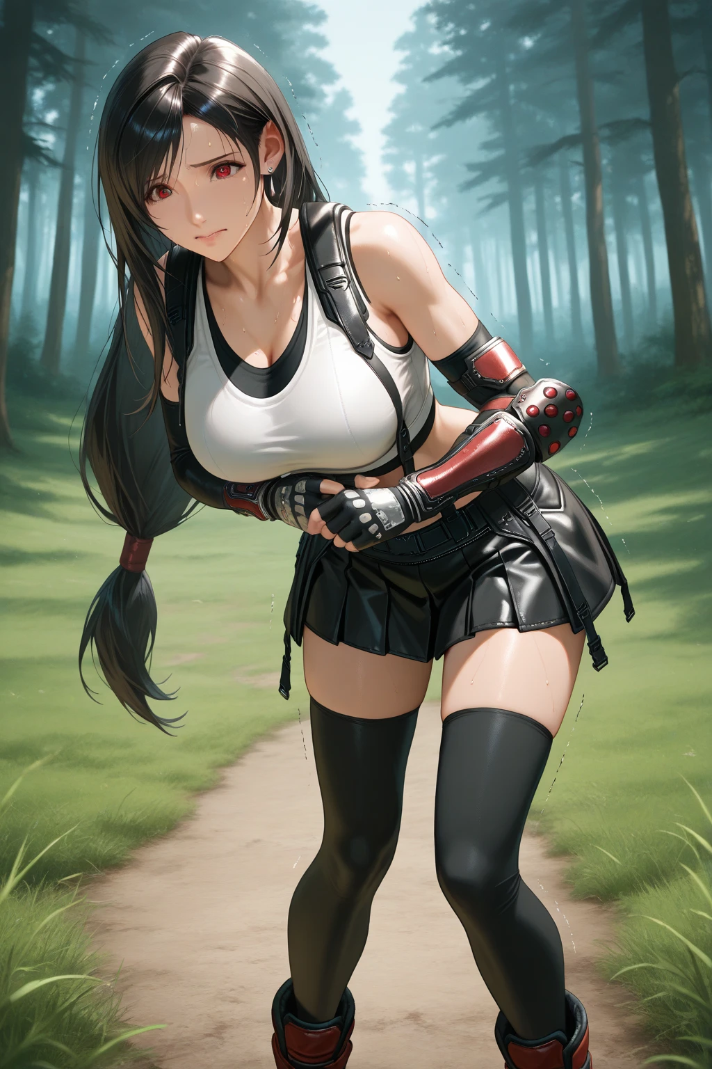 she is Running fast in jungle 