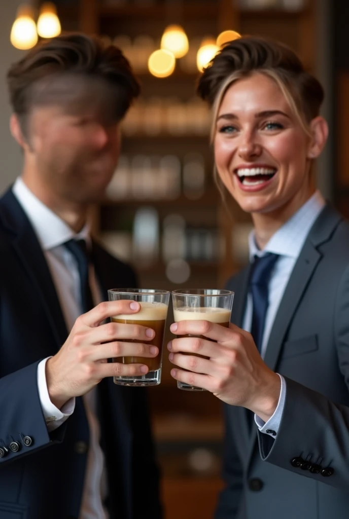 Image of a lawyer celebrating with alcohol 
