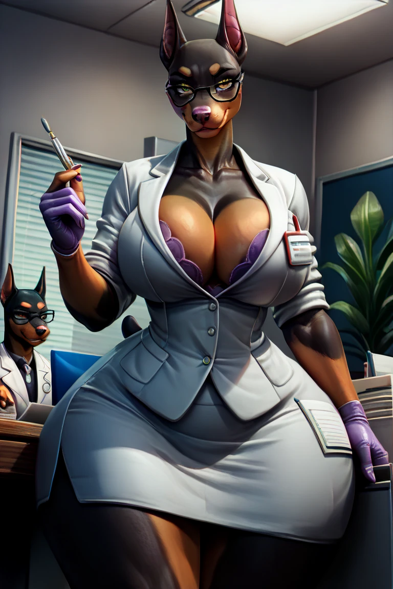 agedo face, ((female sphinx cat agedo face dressed only in a white scientist's lab coat, underneath her body is completely exposed, her breasts, butt, and vagina:1))Obra maestra, La mejor calidad, Ultra alto detalle, sexo salvaje, POV cowgirl position, desde adelante, 1 furry female, 1 human male, wild sex, sexo con a furry female feminine woman who is a purple cute Hairless Sphynx Cat hairless female, orange cat tongue, no hair anywhere on her body, completely bald, hairless skin, Thighs, tits, athletic, pezones morados, big oval eyes of alien eyes with black sclera and white pupils, orange orange tongue, deep purple inside of cat ears, black and white eyes,((long tail of hairless cat)), orange cat tongue, bald, agedo face, voluptuous Sphinx Cat, ((white scientist's lab coat)) gata esfinje con exprecion de felicidad, ((gritando de placer)) contenta, perfect body venus, long hairless cat tail dark deep purple color, cat teeth, Beach Bottom, purple nipples, completely smooth skin, High Quality, Masterpiece, Adorable and Sexy, Beautiful adorable Perfect Body, pale light purple body, Big Black Eyes with White Iris, hairless body, Long Dark Purple Tail , (by burgerkiss art style)