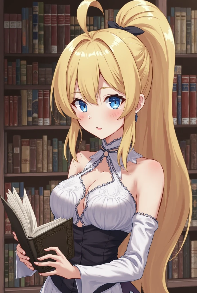 woman, beautiful librarian, expensive (1.80 cm), Adult woman with sexy body, Captivating body, Adult body, Proportional to body size, Appears to be about 27 years old, Adult, Elina、I confess, librarian, long hair with curled ends, Golden blonde hair, Straighten your hair back, Wearing earrings, Silver Earrings, Purple eyes, Small Nose, well-proportioned nose, The nose is in line with the face、Well balanced, Professional face, Perfect Face, Delicate face, 非常にwoman的な顔, Passionate smile, Happy and loving smiling face, Adult woman with purple dress, chinese oriental style, Long skirt, Stockings and high heels, ((Above average breasts)), Firm breasts, Body with promotional breasts, Hips in balance with the body, Black lace fishnet stockings , In a library environment, sitting cross-legged on the sofa in the middle of the library, Inside the old library, chinese oriental style library, Open the window and see the sun, posing fronexpensivey, Looking at the audience.