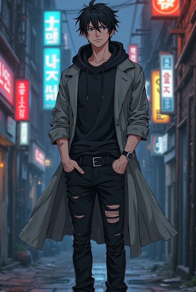 anime style, full body, character concept art, (full body:1.2), 1boy, man, solo, [:fantastical costume design,:0.2] summoner, caucasian, dark indianred hair, (solid:1) build, mysterious,infinite scifi city at the end of the multiverse<lora:EnvyStarlightBeauty09:1>