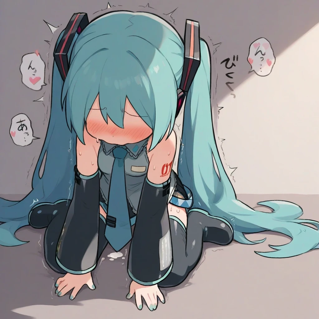 Masterpiece、Hatsune Miku、fucked silly、orgasm、heavy breathing、trembling、missionary 、masturbation、straddling、love juice、open legs wide