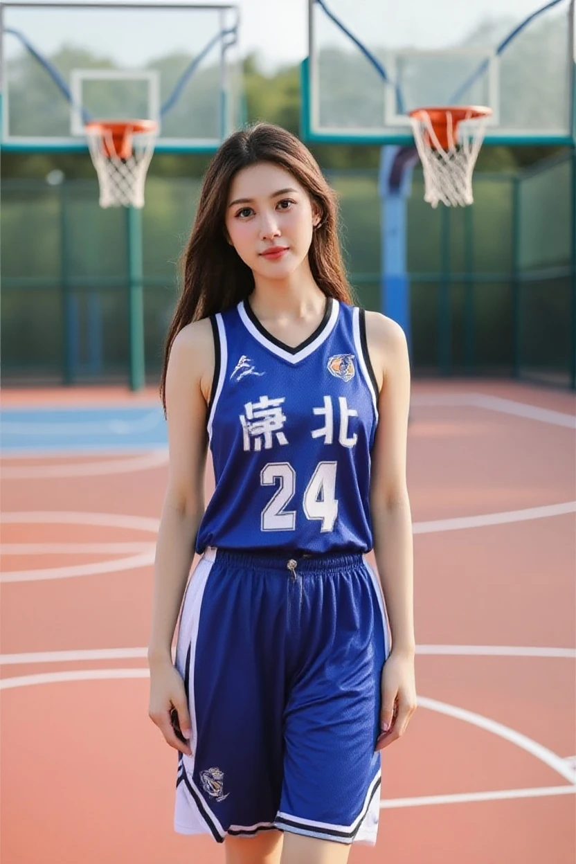 (4K、top-quality)、(realisitic、Photorealsitic)、
1girl in、独奏、(Full body:1.2)、Basketball Uniforms、Indoor basketball court、(Bob Hair:1.3)、(wetting hair:1.1)、(Sweat on the face:0.8)、(wetted skin:1.1)、A smile、
perfect hand、finerly detailed face、20yr old、