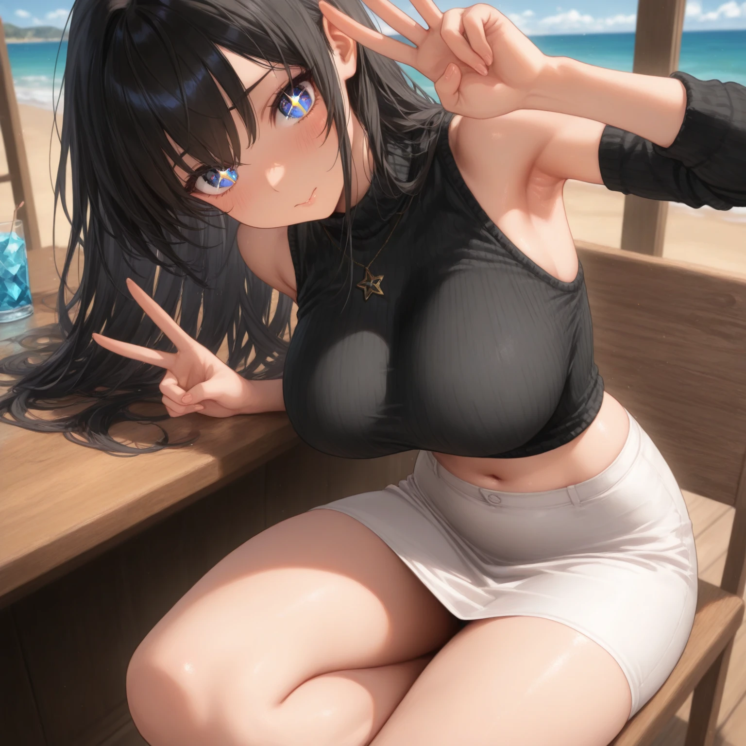 (((masterpiece, best quality))), (((superior quality))), cute girl, ((extremely detailed girl)), ((huge breasts)), yukata, (bare shoulders), strapless top, leaning forward