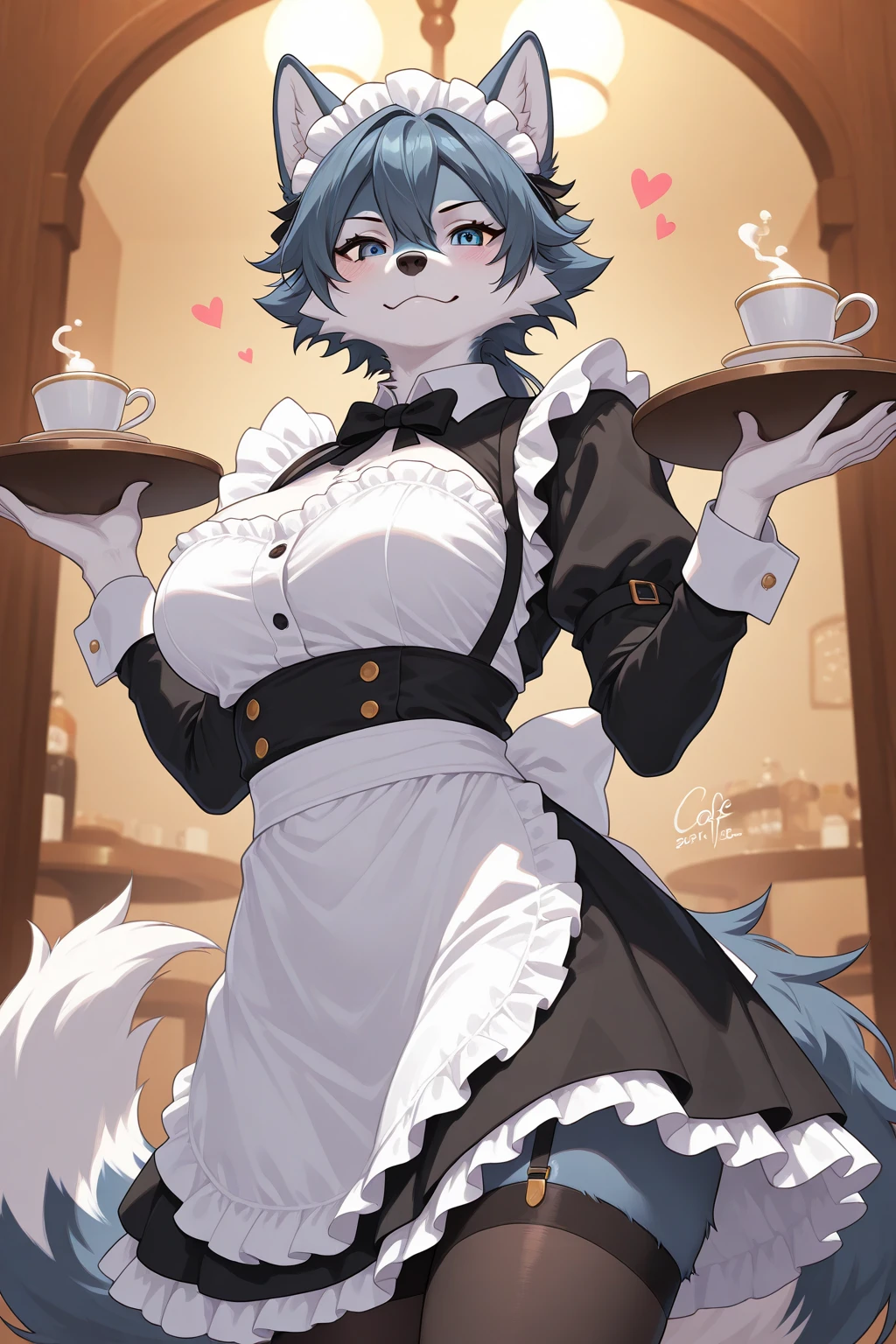 Highest image quality，masterpiece，Orcs，paw+（Four fingers）+White+（White爪尖），Breaking the handheld latte+（single）+catch+Black+（paper cup+Hot drink lid）+In the hand，Delicate eyes，Normal eyes，White eyebrows，Black and white ears+（Cat ears）+Round ears+Gentle，（Cat's Tail）+thick+In the lower back+Uniform thickness，（White hair），hairy，White头发，charming，Handsome teenager，（Break the red scarf），Black pupil，（Night view），White头发，Through the interweaving of light and shadow，Short hair details，Lively+street+crowd，There is God'Bright Eyes，City，winter background，warmth，2023，（Black外套+Long sleeve），Solitary，（new year），（Oval face），snowflake，Random